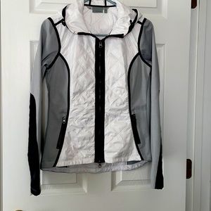 Athleta white and gray zipper front jacket size XS